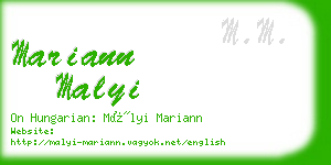 mariann malyi business card